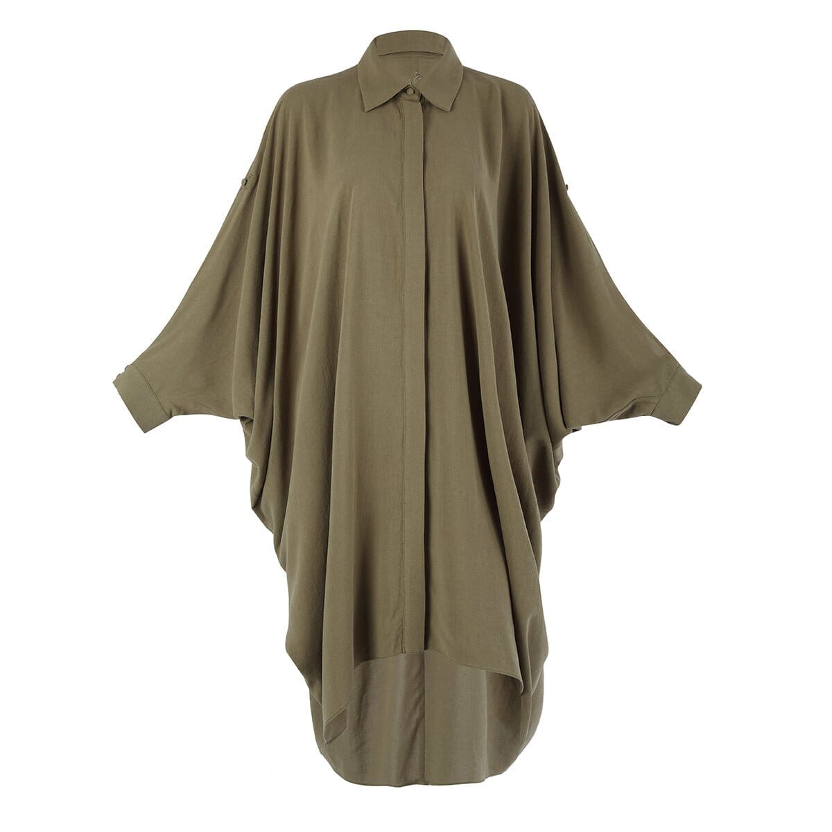 Breezy Versatility Dress Blooms Of Love One Size Olive Green 85% Viscose & 15% Linen