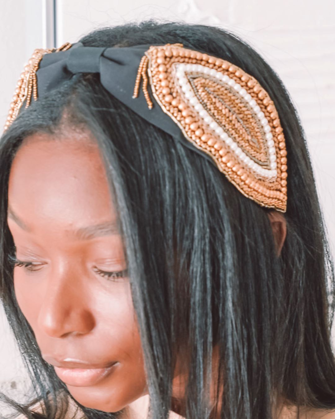 Silk Black Bohemain Headband Blooms Of Love