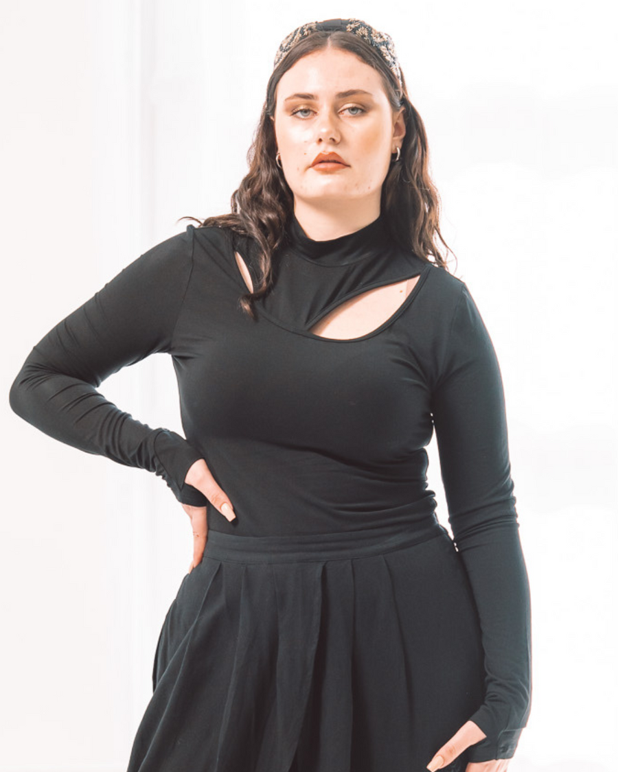Qamar Keyhole Top – Midnight Black, photo 2