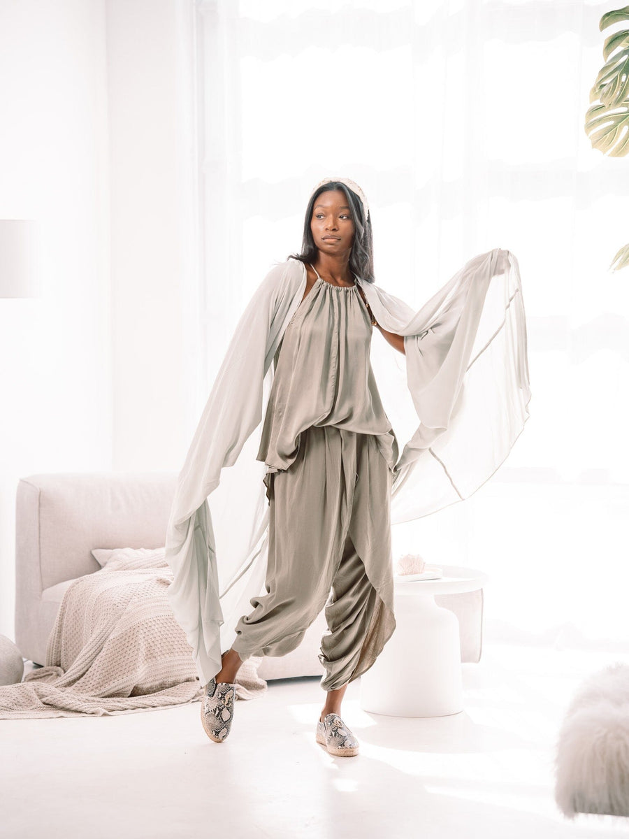 Noor Satin Tank – Sage, photo 5