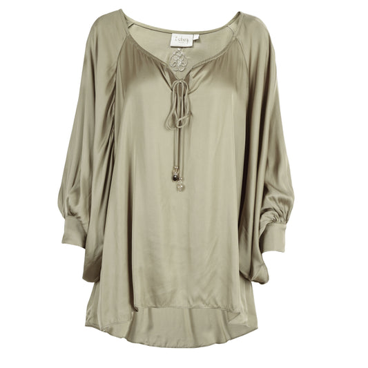 Artistic Allure Top Top Blooms Of Love One Size Soothing Sage 56% Rayon & 44% Viscose