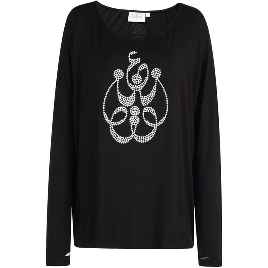 Bella Bohemian top Top Blooms Of Love One Size Midnight Magic 95% Modal 5% Elastane