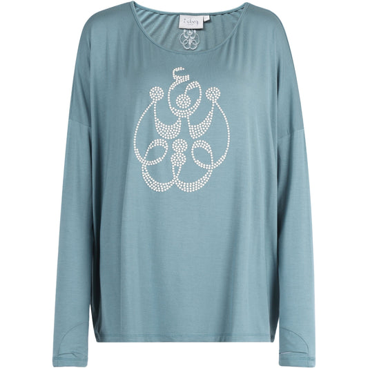 Bella Bohemian top Top Blooms Of Love One Size Teal Tides of Love 95% Modal 5% Elastane