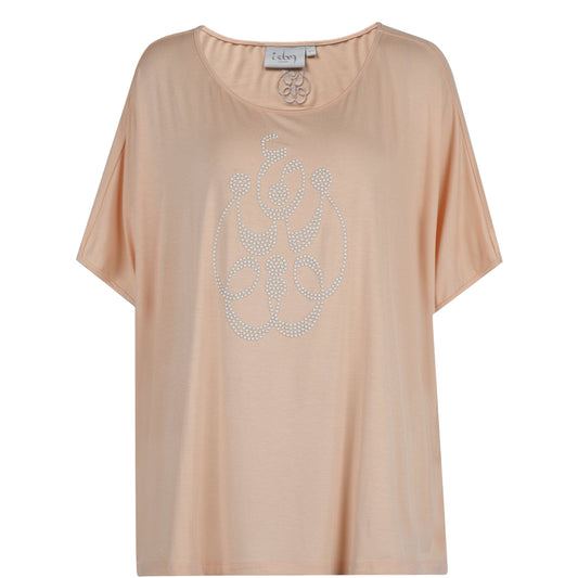 Pastel Paradise Tee Top Blooms Of Love One Size Peachy bloom 95% Modal 5% Elastane