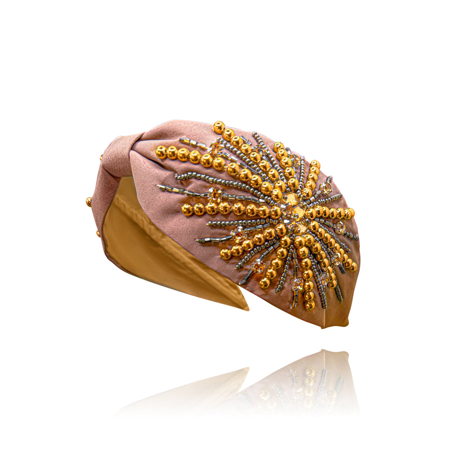 Shams Beaded Headband – Rose & Gold, photo 1