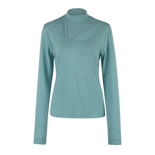 The Luna Top Blooms Of Love 1 Blue Mist 95% Modal & 5% Elastane