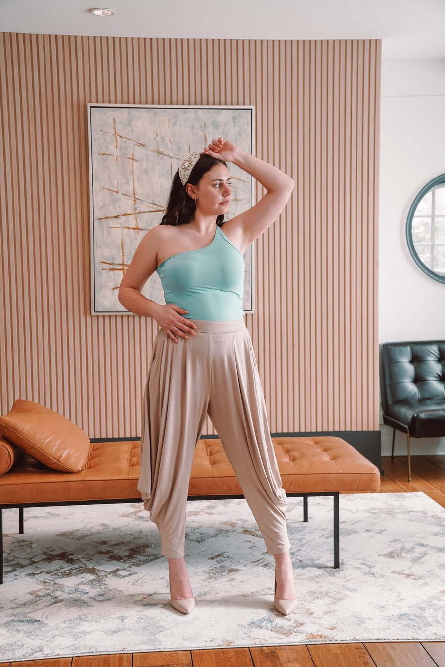 Wafa One-Shoulder Top – Sea Glass, photo 2